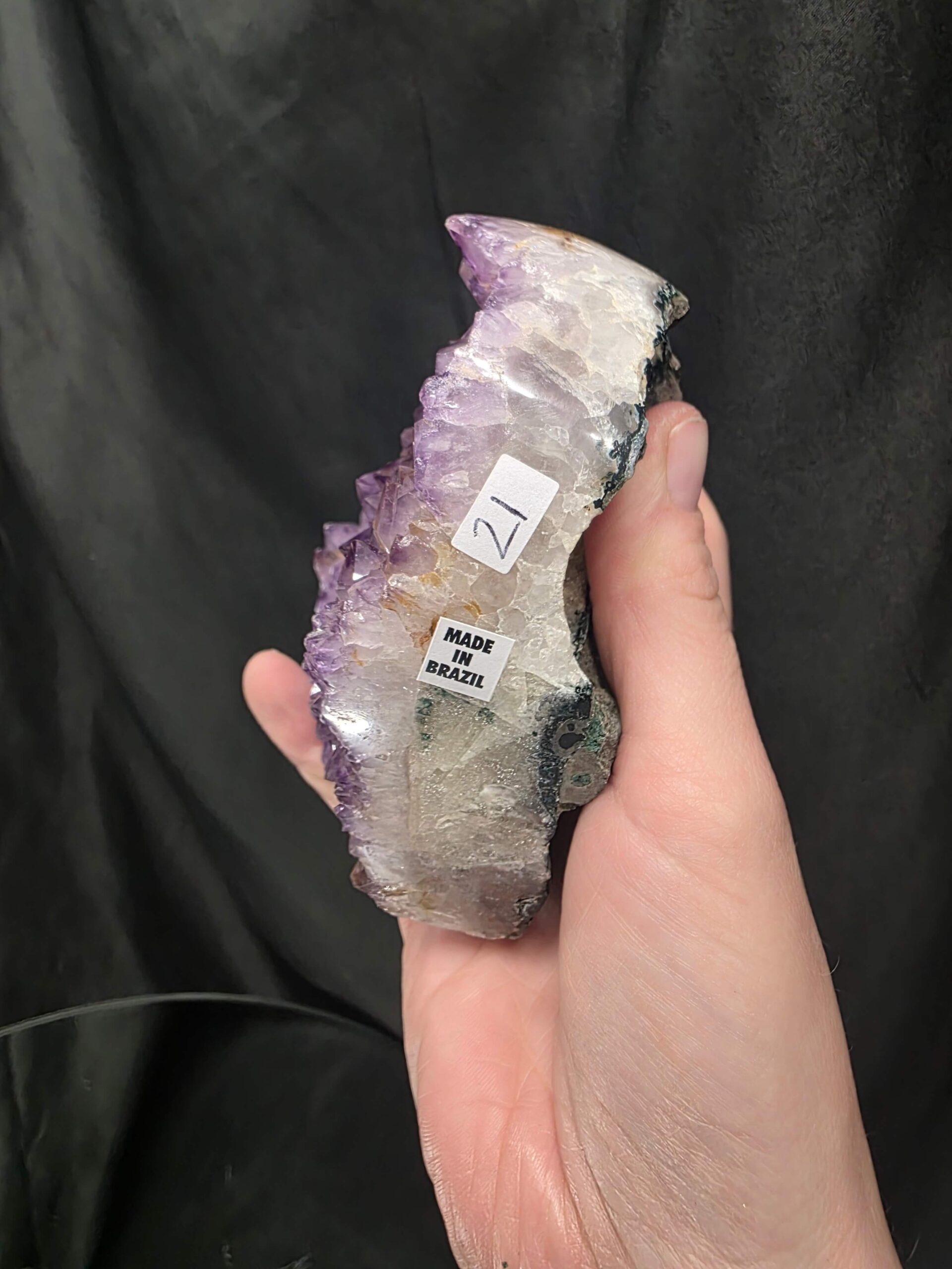 Large Amethyst Heart on Stand 21 Purple Quartz Geode Crystal Gift 921g - H11.5xW13xD7cm - Image 5