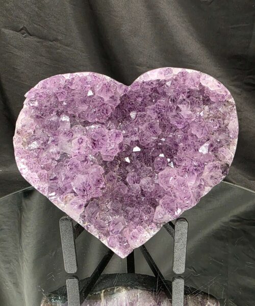 Huge Amethyst Heart on Stand 22 Purple Quartz Geode Crystal Gift 1.552g - H15xW19xD10cm - Image 10