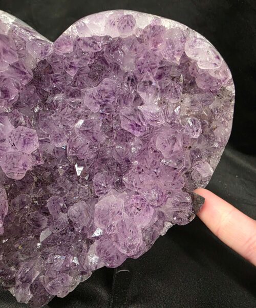 Alternative view of Huge Amethyst Heart on Stand 22 Purple Quartz Geode Crystal Gift 1.552g - H15xW19xD10cm