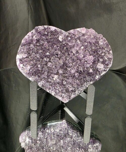 Amethyst Heart on Stand 4 Purple Quartz Geode Crystal Gift 581g - H11xW13xD6cm - Image 10