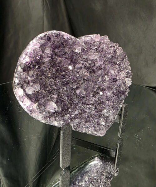 Amethyst Heart on Stand 4 Purple Quartz Geode Crystal Gift 581g - H11xW13xD6cm - Image 11