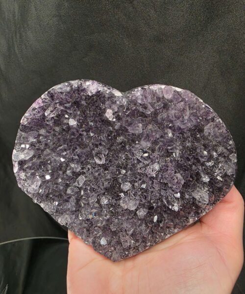 Amethyst Heart on Stand 4 Purple Quartz Geode Crystal Gift 581g - H11xW13xD6cm - Image 7