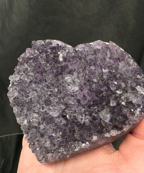 Amethyst Heart on Stand 4 Purple Quartz Geode Crystal Gift 581g - H11xW13xD6cm - Image 6