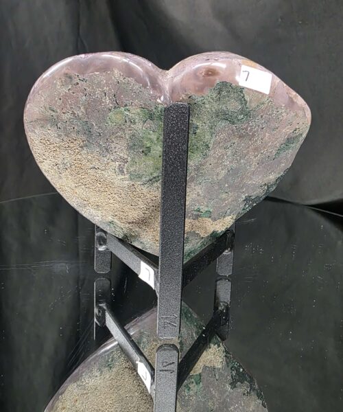 Amethyst Heart on Stand 7 Purple Quartz Geode Crystal Gift 881g - H12xW12xD6cm - Image 7