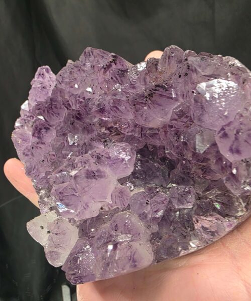 Amethyst Heart on Stand 7 Purple Quartz Geode Crystal Gift 881g - H12xW12xD6cm - Image 5
