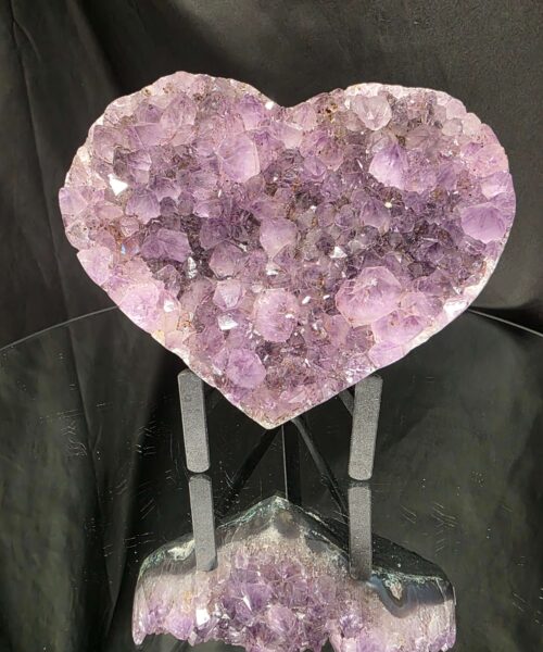 Huge Amethyst Heart on Stand 8 Purple Quartz Geode Crystal Gift 1.834g - H15xW17xD10cm - Image 10