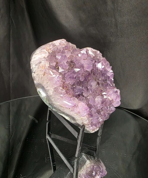 Huge Amethyst Heart on Stand 8 Purple Quartz Geode Crystal Gift 1.834g - H15xW17xD10cm - Image 9