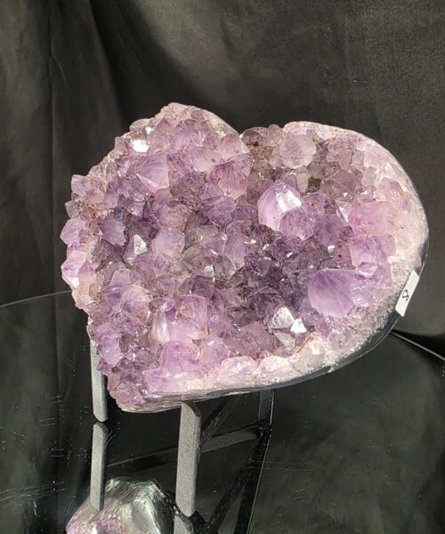 Huge Amethyst Heart on Stand 8 Purple Quartz Geode Crystal Gift 1.834g - H15xW17xD10cm - Image 8