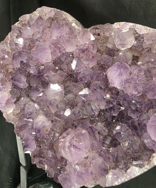 Alternative view of Huge Amethyst Heart on Stand 8 Purple Quartz Geode Crystal Gift 1.834g - H15xW17xD10cm
