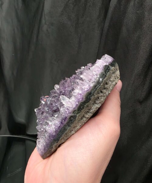 Amethyst Heart on Stand 9 Purple Quartz Geode Crystal Gift 559g - H11xW13xD6cm - Image 6