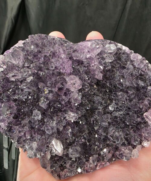 Amethyst Heart on Stand 9 Purple Quartz Geode Crystal Gift 559g - H11xW13xD6cm - Image 5