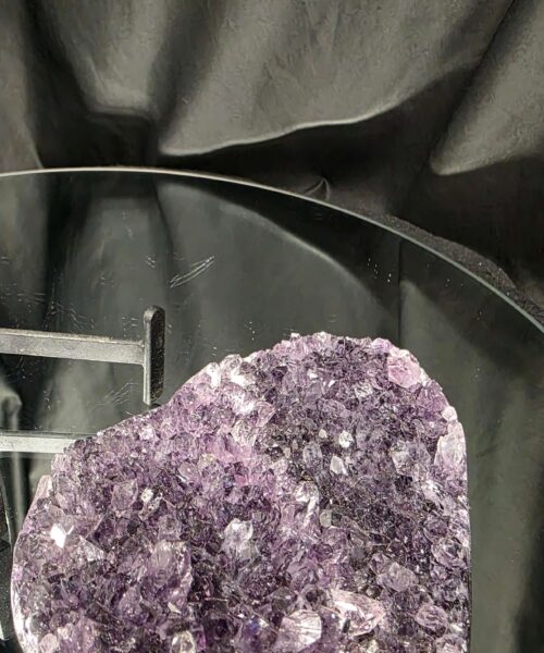 Amethyst Heart on Stand 9 Purple Quartz Geode Crystal Gift 559g - H11xW13xD6cm - Image 4