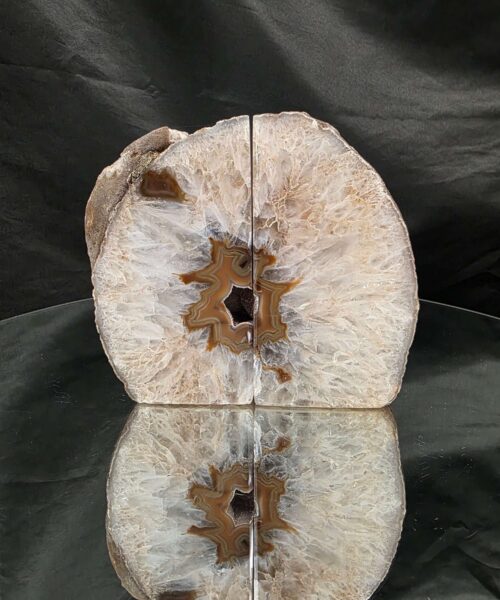 Caramel Natural Edge Microcrystalline Quartz Premium Bookends 3 Ornament Handpicked Size 2.404kg H12.5xW15xD9cm