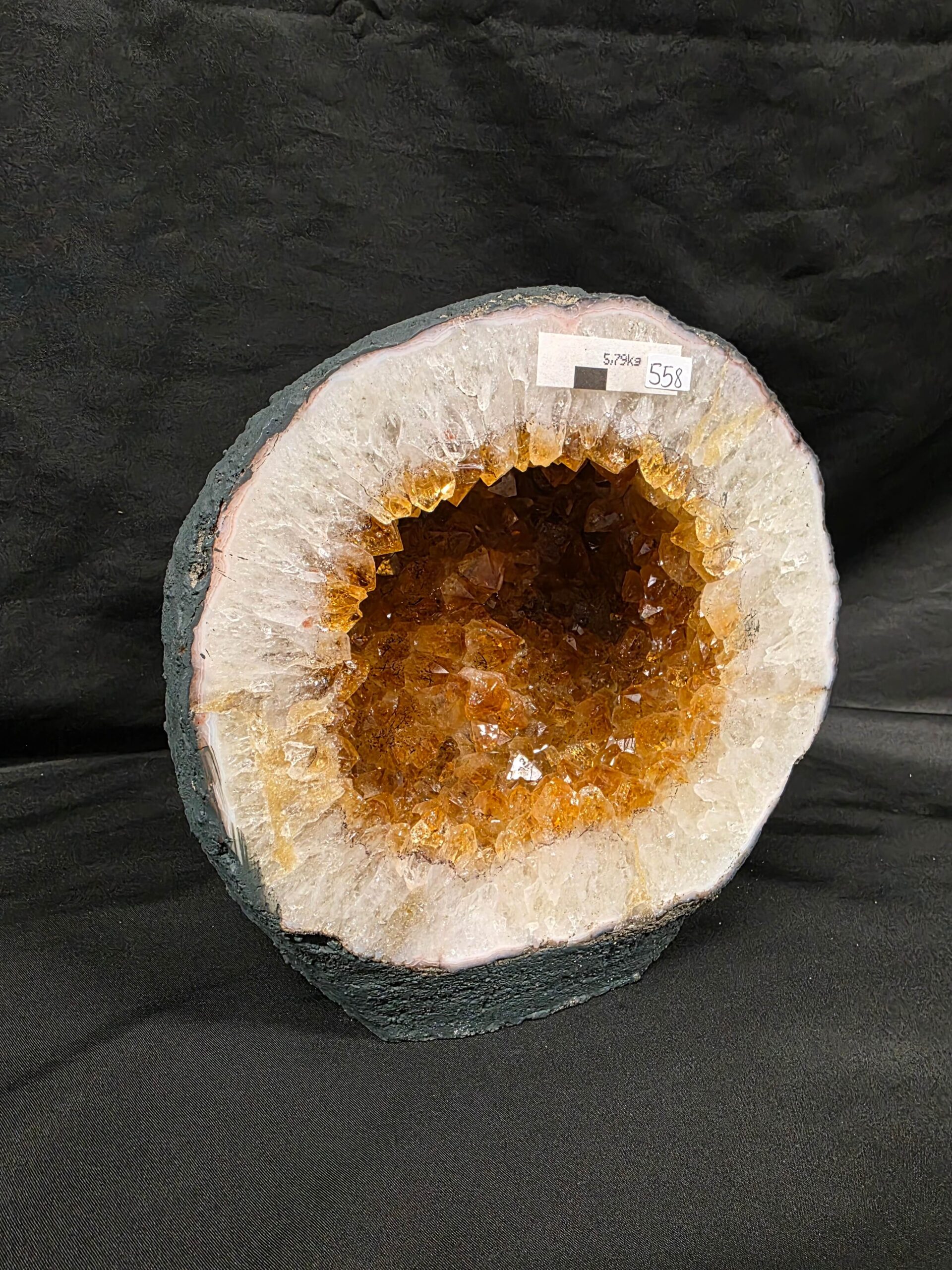 Citrine Geode 558 Crystal Cluster Druzy Premium Grade 5.79g H29xW19xD12cm - Image 9
