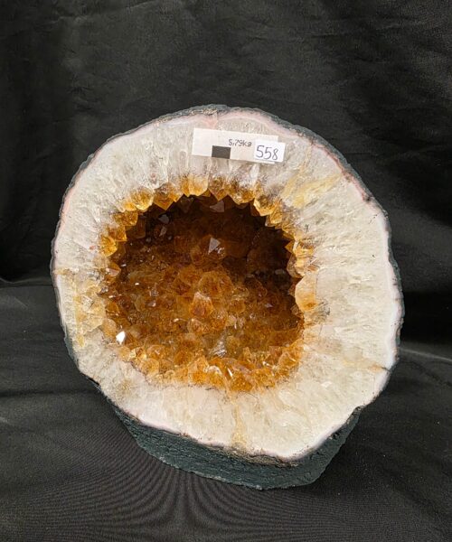 Citrine Geode 558 Crystal Cluster Druzy Premium Grade 5.79g H29xW19xD12cm - Image 8
