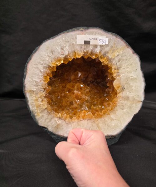 Citrine Geode 558 Crystal Cluster Druzy Premium Grade 5.79g H29xW19xD12cm - Image 6