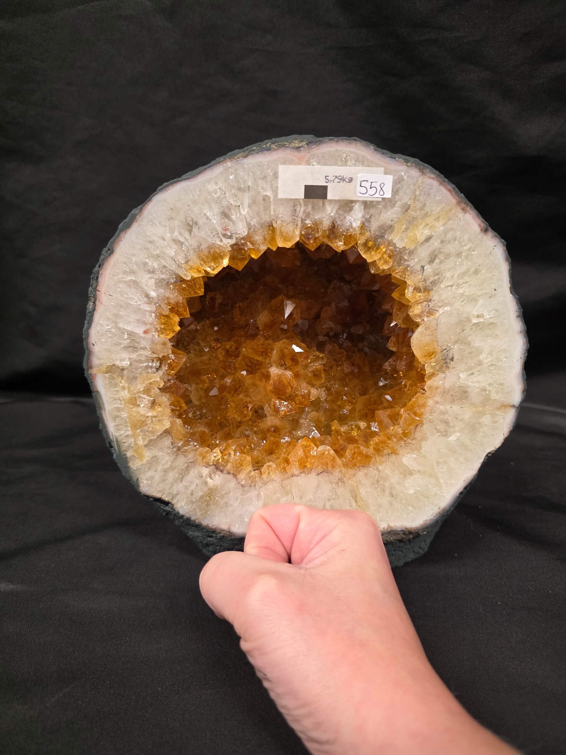 Citrine Geode 558 Crystal Cluster Druzy Premium Grade 5.79g H29xW19xD12cm - Image 6