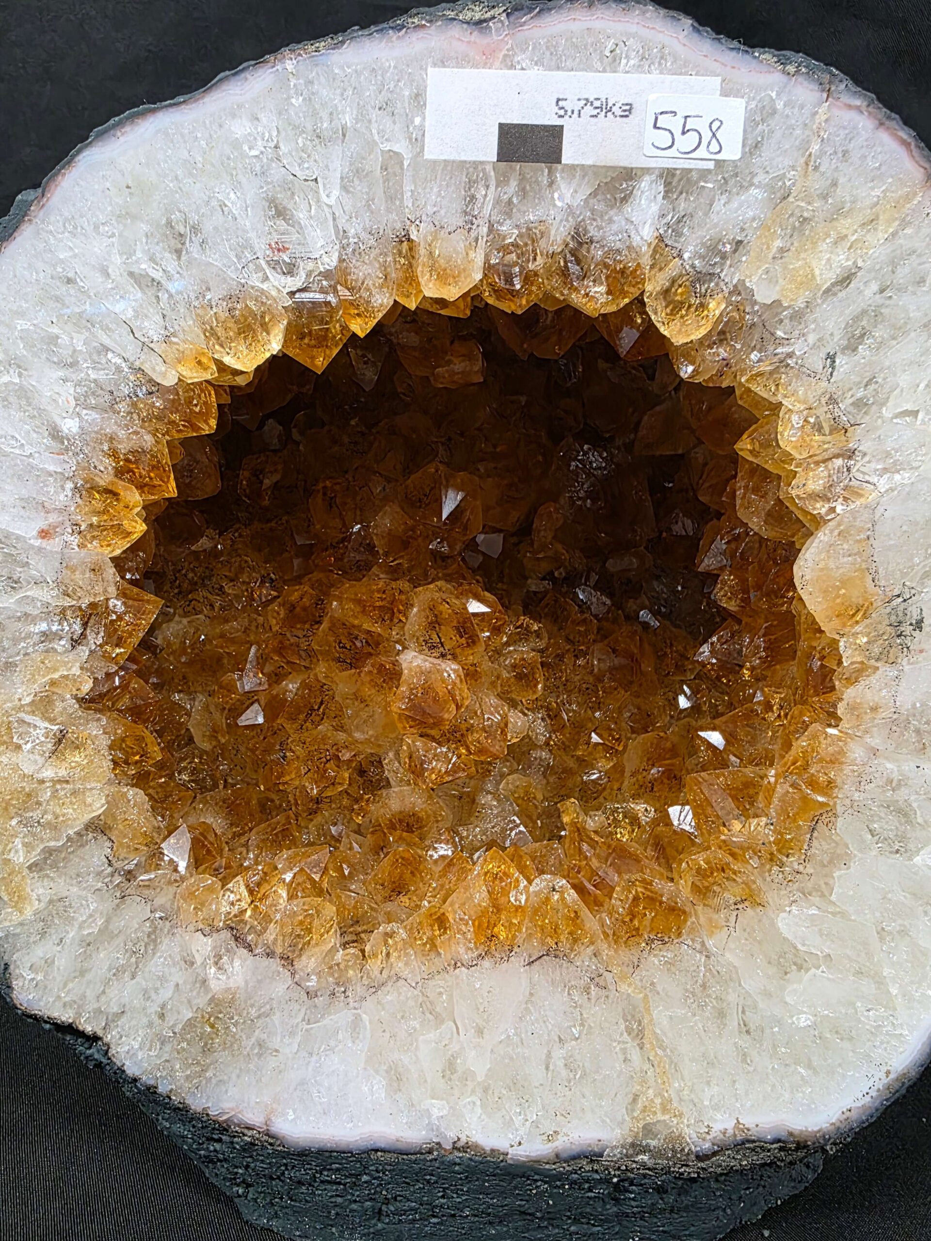 Citrine Geode 558 Crystal Cluster Druzy Premium Grade 5.79g H29xW19xD12cm - Image 2