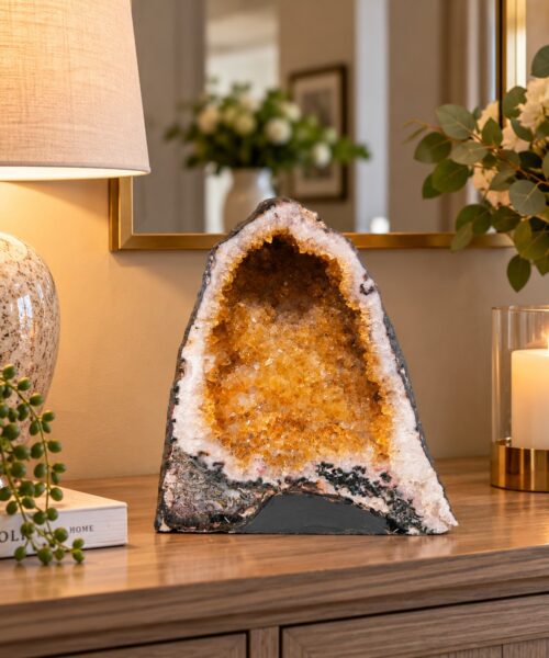 Citrine Geode 559 Crystal Cluster Druzy Premium Grade 5.47kg H22xW19xD13cm