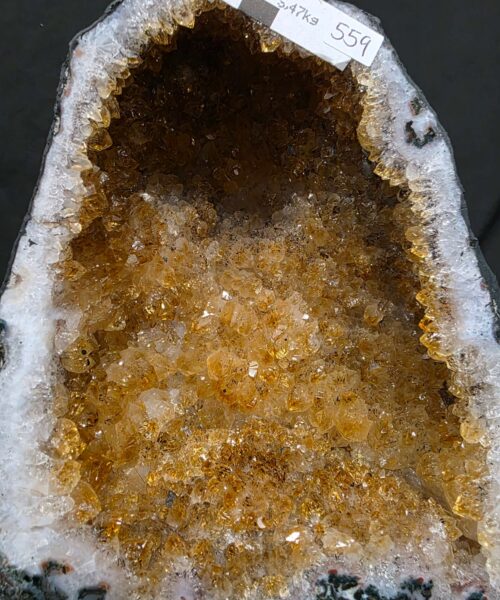 Alternative view of Citrine Geode 559 Crystal Cluster Druzy Premium Grade 5.47kg H22xW19xD13cm