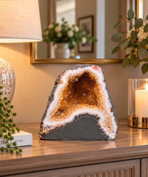 Citrine Geode 561 Crystal Cluster Druzy Premium Grade 3.65kg H17xW16xD11cm