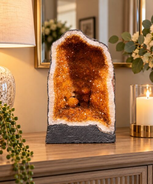 Citrine Geode 562 Crystal Cluster Druzy Premium Grade 5.93kg H29xW19xD12cm