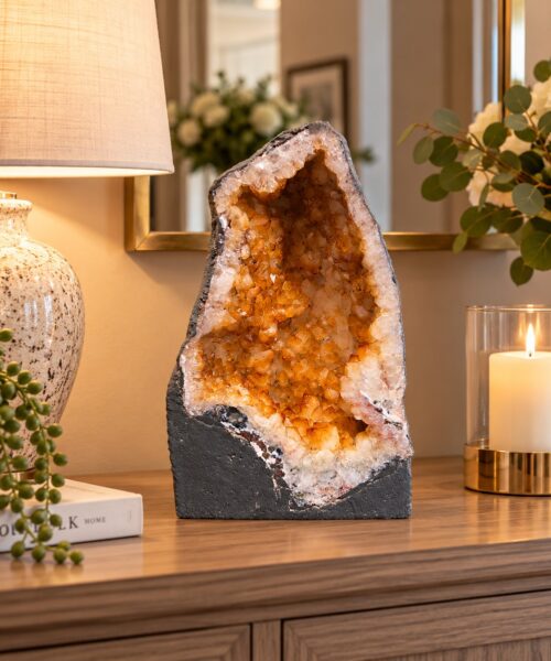 Citrine Geode 565 Crystal Cluster Druzy Premium Grade 5.27kg H30xW19xD10cm