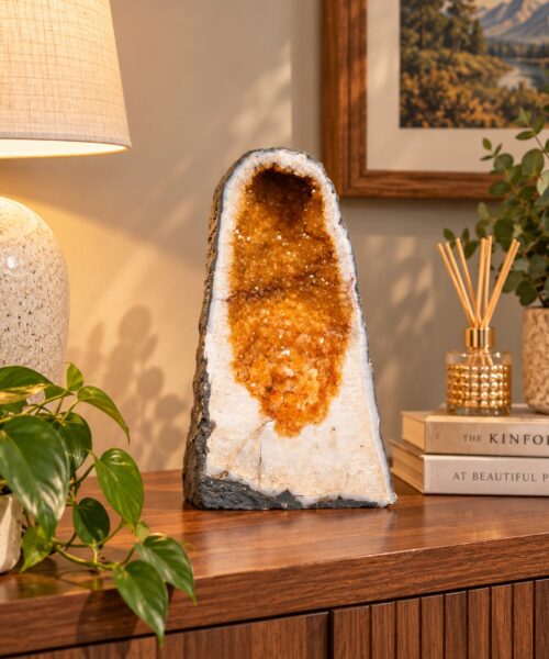 Citrine Geode 567 Crystal Cluster Druzy Premium Grade 9.14kg H33xW20xD15cm