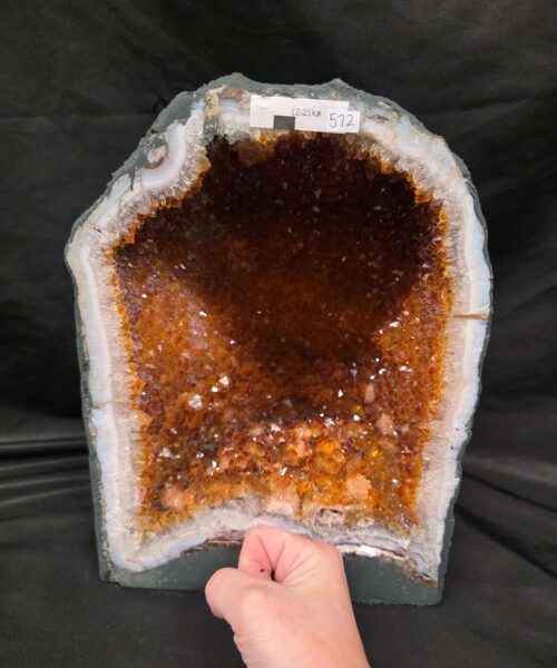 Citrine Geode 572 Crystal Cluster Druzy Premium Grade 12.21g H30xW22xD15cm - Image 6