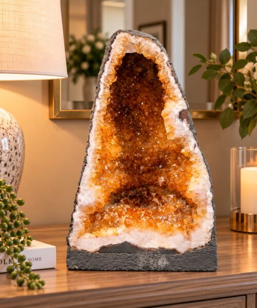 Citrine Geode 576 Crystal Cluster Druzy Premium Grade 11.7kg H34xW24xD16cm