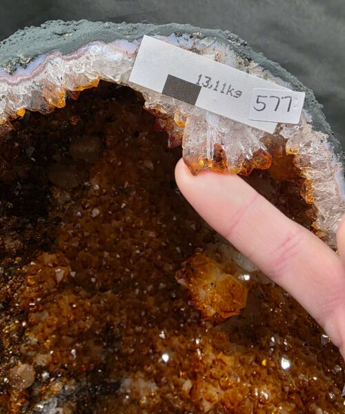 Citrine Geode 577 Crystal Cluster Druzy Premium Grade 13.11g H43xW26xD15cm - Image 5