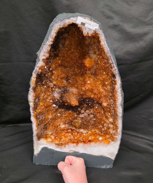Citrine Geode 577 Crystal Cluster Druzy Premium Grade 13.11g H43xW26xD15cm - Image 11