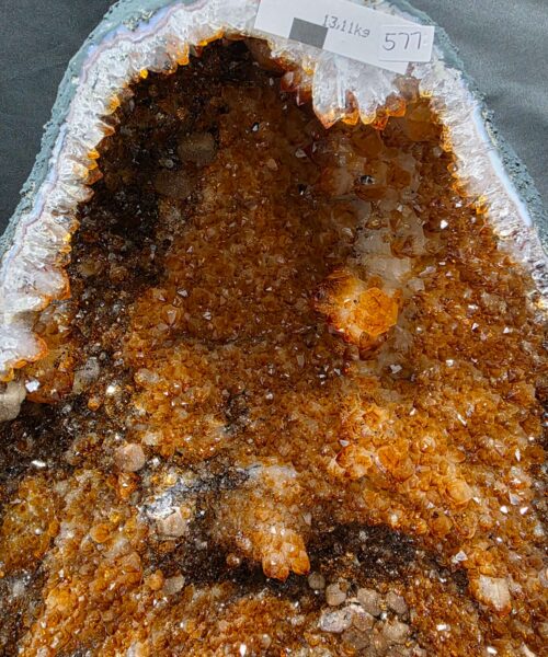 Citrine Geode 577 Crystal Cluster Druzy Premium Grade 13.11g H43xW26xD15cm - Image 9