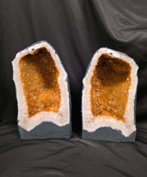 Alternative view of Citrine Geode PAIR 578 & 579 Crystal Cluster Druzy Premium Grade 13kg each H36xW19xD12cm