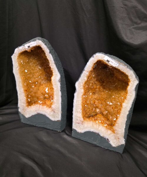 Citrine Geode PAIR 578 & 579 Crystal Cluster Druzy Premium Grade 13kg each H36xW19xD12cm - Image 9