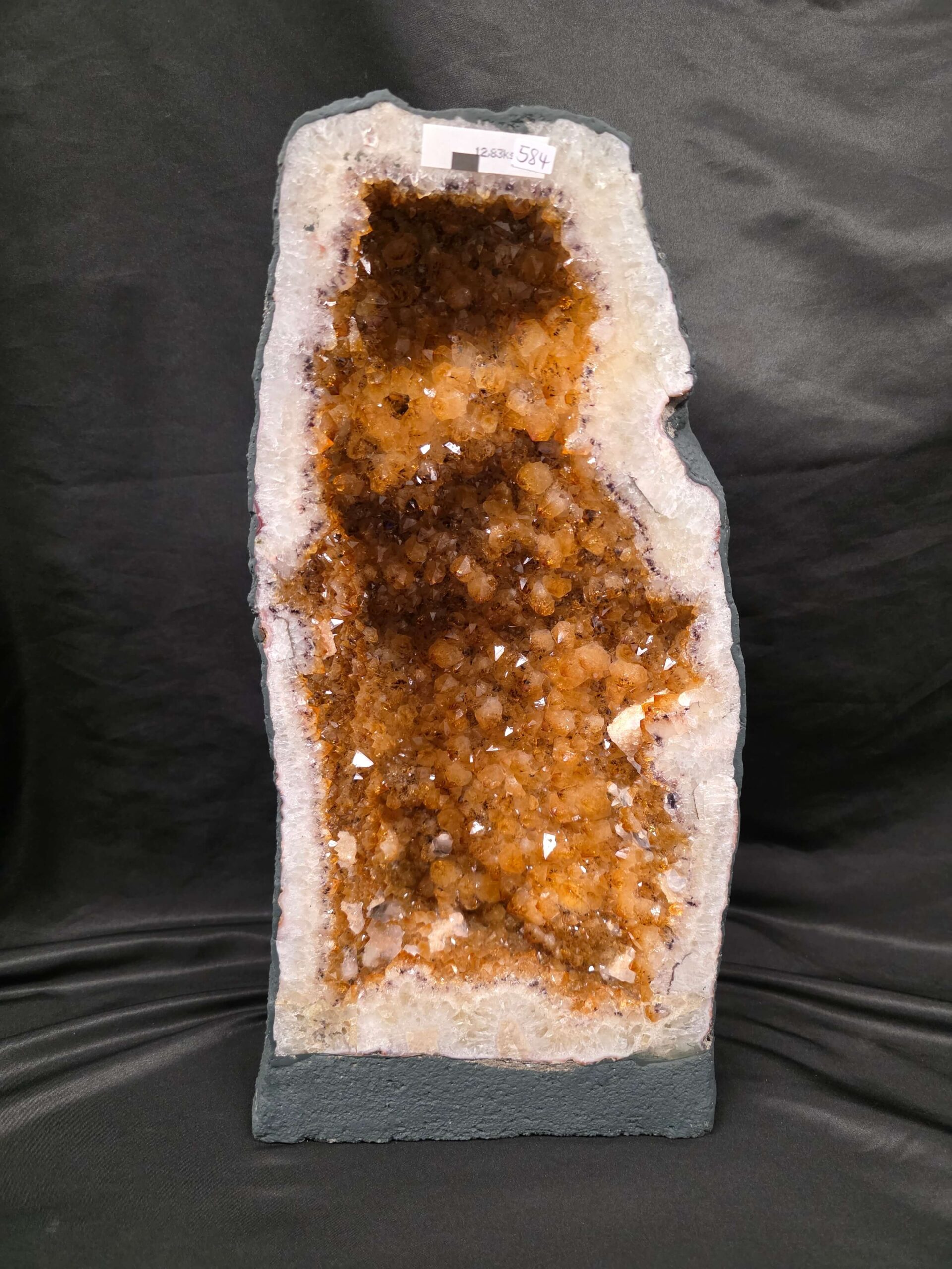 Citrine Geode 584 Crystal Cluster Druzy Premium Grade 12.83g H43xW22xD14cm - Image 10