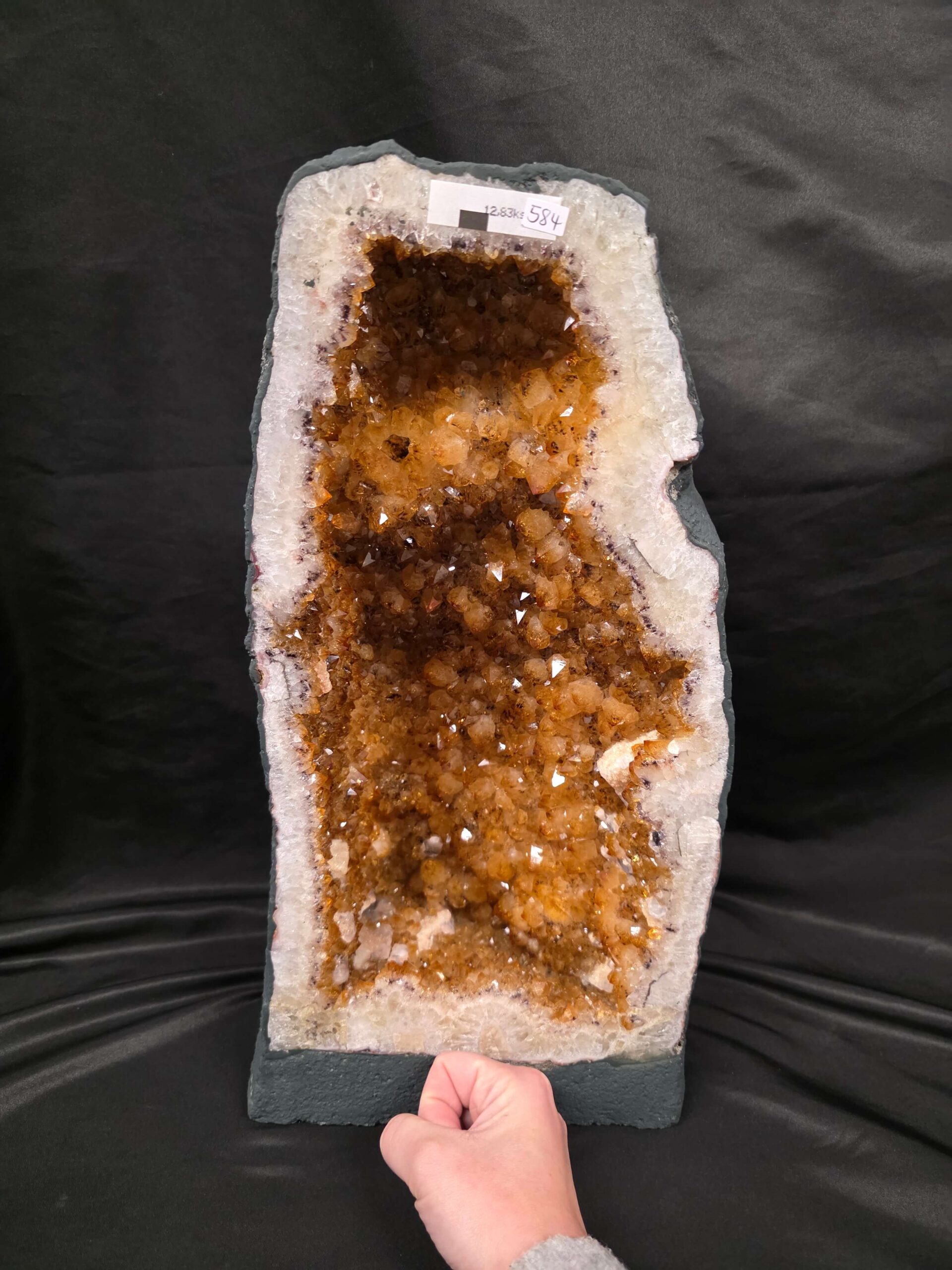 Citrine Geode 584 Crystal Cluster Druzy Premium Grade 12.83g H43xW22xD14cm - Image 7