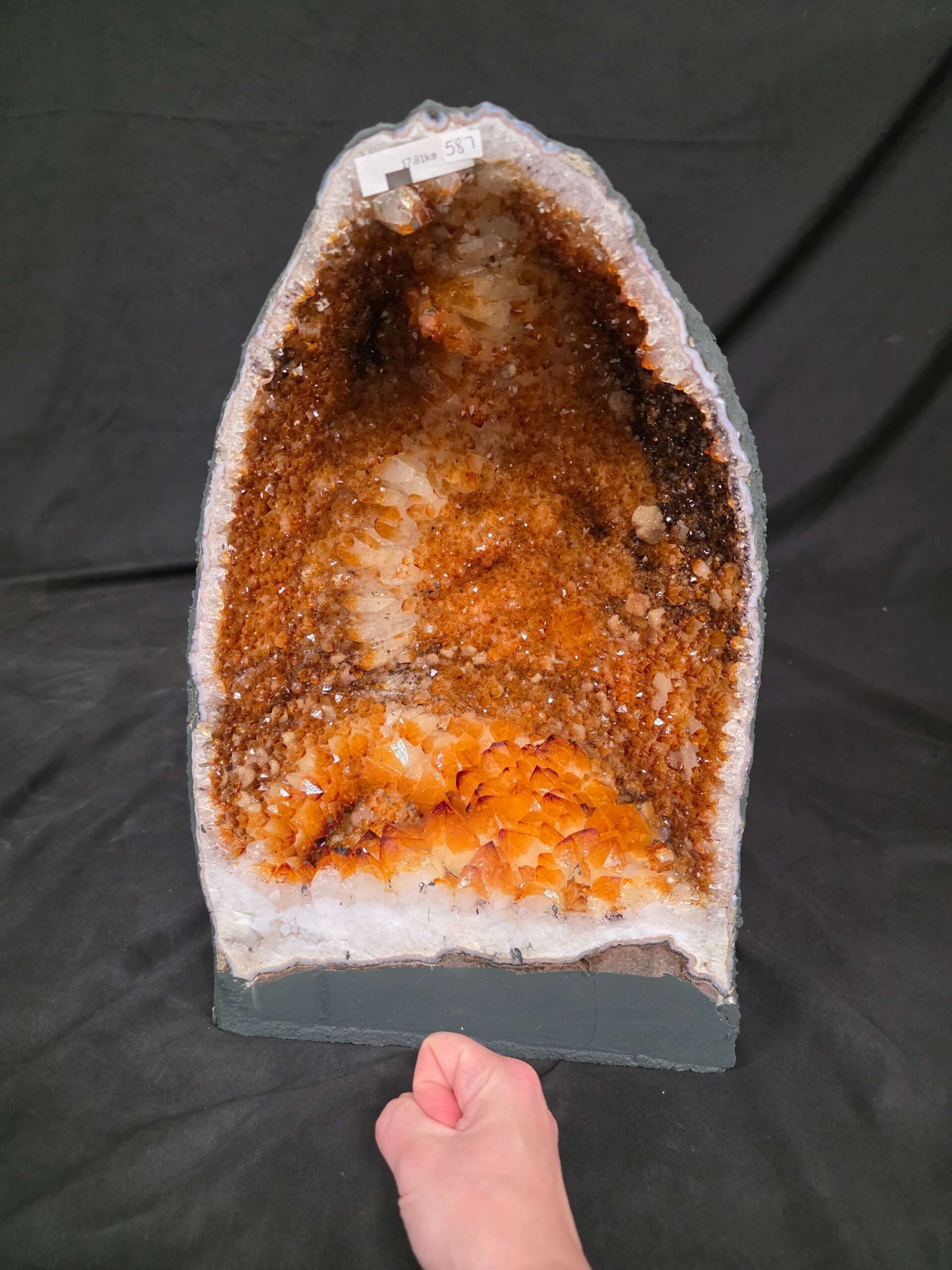Citrine Geode 587 Crystal Cluster Druzy Premium Grade 17.81kg H41xW26xD16cm - Image 7