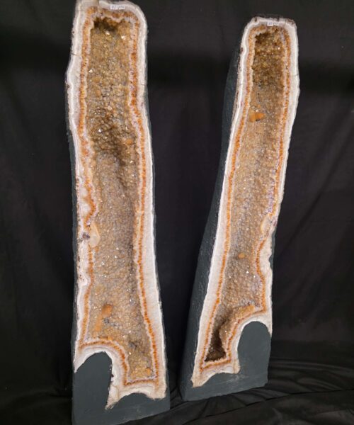 Very Tall Citrine Geode PAIR 604-605 Crystal Cluster Druzy Premium Grade 91kg each H120xW33xD23cm - Image 3
