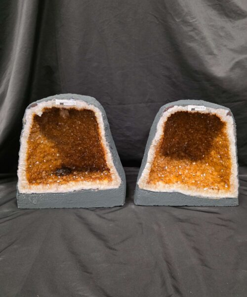 Citrine Geode PAIR 574 & 575 Crystal Cluster Druzy Premium Grade 16kg each H32xW31xD19cm - Image 10
