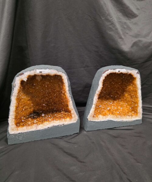 Citrine Geode PAIR 574 & 575 Crystal Cluster Druzy Premium Grade 16kg each H32xW31xD19cm - Image 9