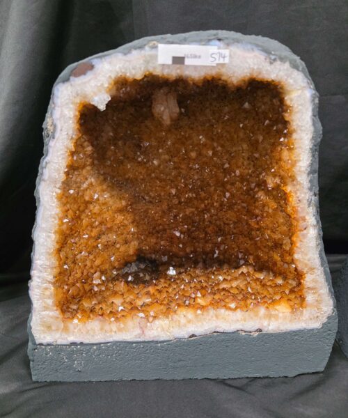 Citrine Geode PAIR 574 & 575 Crystal Cluster Druzy Premium Grade 16kg each H32xW31xD19cm - Image 7