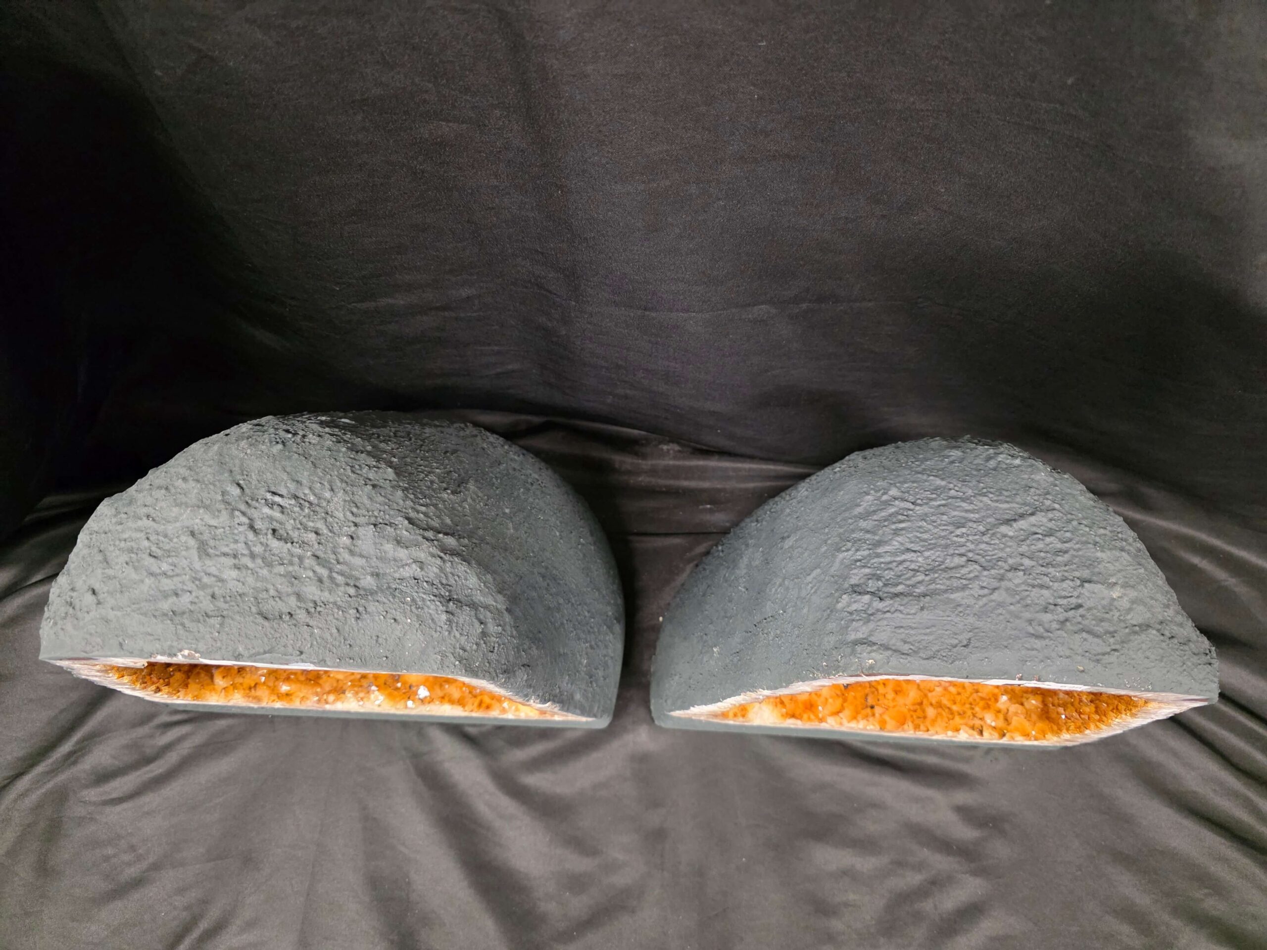 Citrine Geode PAIR 574 & 575 Crystal Cluster Druzy Premium Grade 16kg each H32xW31xD19cm - Image 6