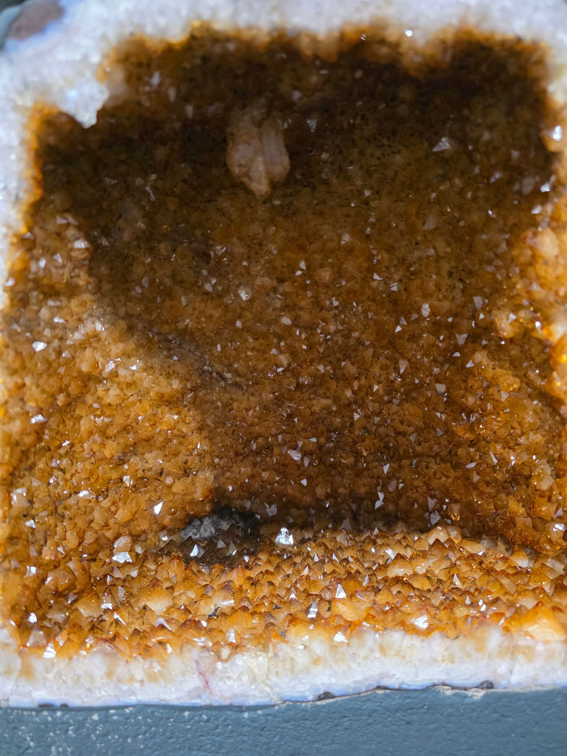 Citrine Geode PAIR 574 & 575 Crystal Cluster Druzy Premium Grade 16kg each H32xW31xD19cm - Image 5