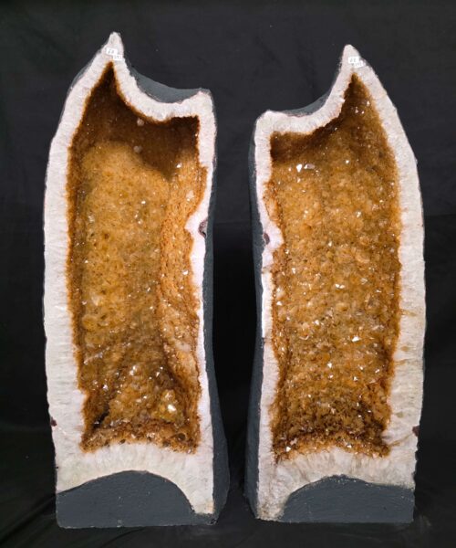 Very Tall Citrine Geode PAIR 597-598 Crystal Cluster Druzy Premium Grade 67kg each H82xW29xD23cm - Image 16
