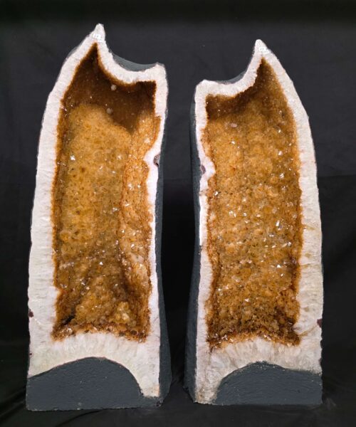 Very Tall Citrine Geode PAIR 597-598 Crystal Cluster Druzy Premium Grade 67kg each H82xW29xD23cm - Image 2