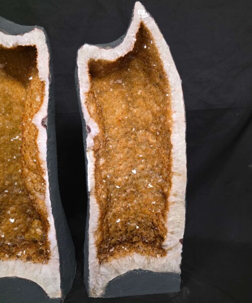 Very Tall Citrine Geode PAIR 597-598 Crystal Cluster Druzy Premium Grade 67kg each H82xW29xD23cm - Image 12