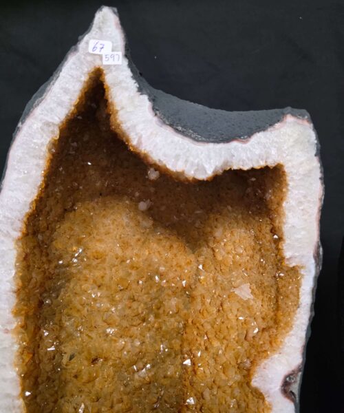 Very Tall Citrine Geode PAIR 597-598 Crystal Cluster Druzy Premium Grade 67kg each H82xW29xD23cm - Image 10