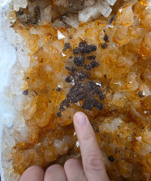 Very Tall Citrine Geode PAIR 602-603 Crystal Cluster Druzy Premium Grade 81kg each H100xW31xD27cm - Image 6