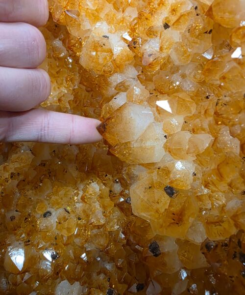 Very Tall Citrine Geode PAIR 602-603 Crystal Cluster Druzy Premium Grade 81kg each H100xW31xD27cm - Image 5